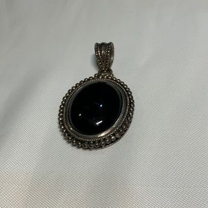 Onyx stone pendant sterling silver